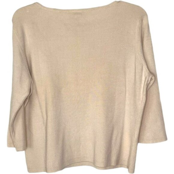 Talbots Silk Blend Sweater 3/4 Sleeves - Ivory - L - Picture 6 of 9